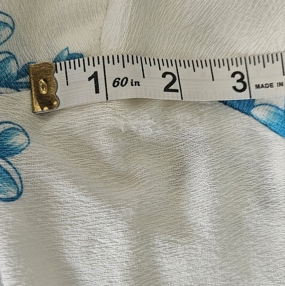 🌺 Ui-Maikai VTG Hibiscus + Plumeria Floral Maxi Dress Blue/White - Picture 8 of 8